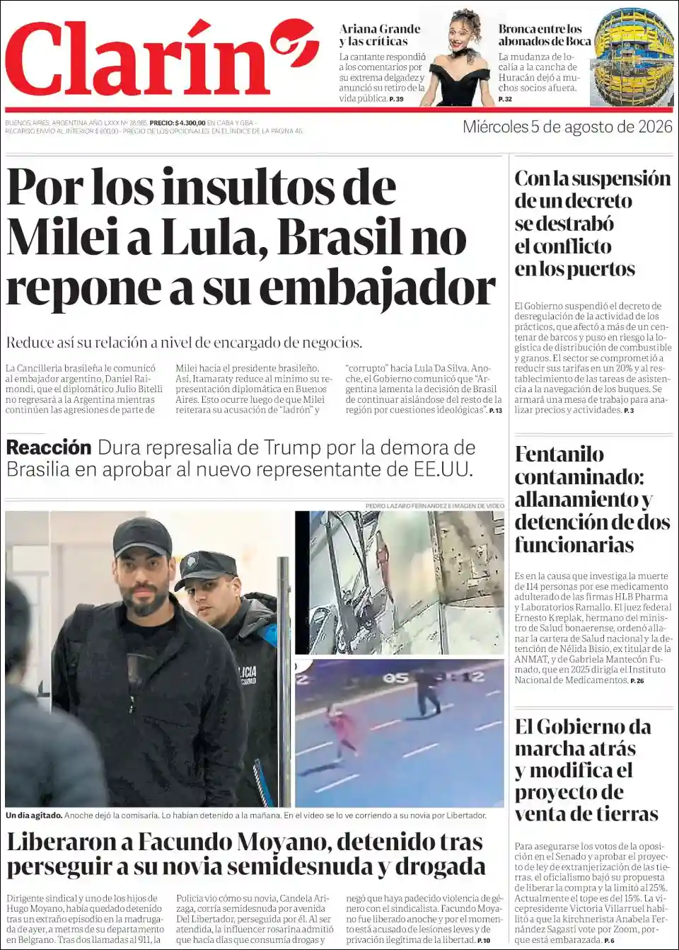 Evolucion Streaming | SABROSA FM 94.1 - Tapa del diario Clarin