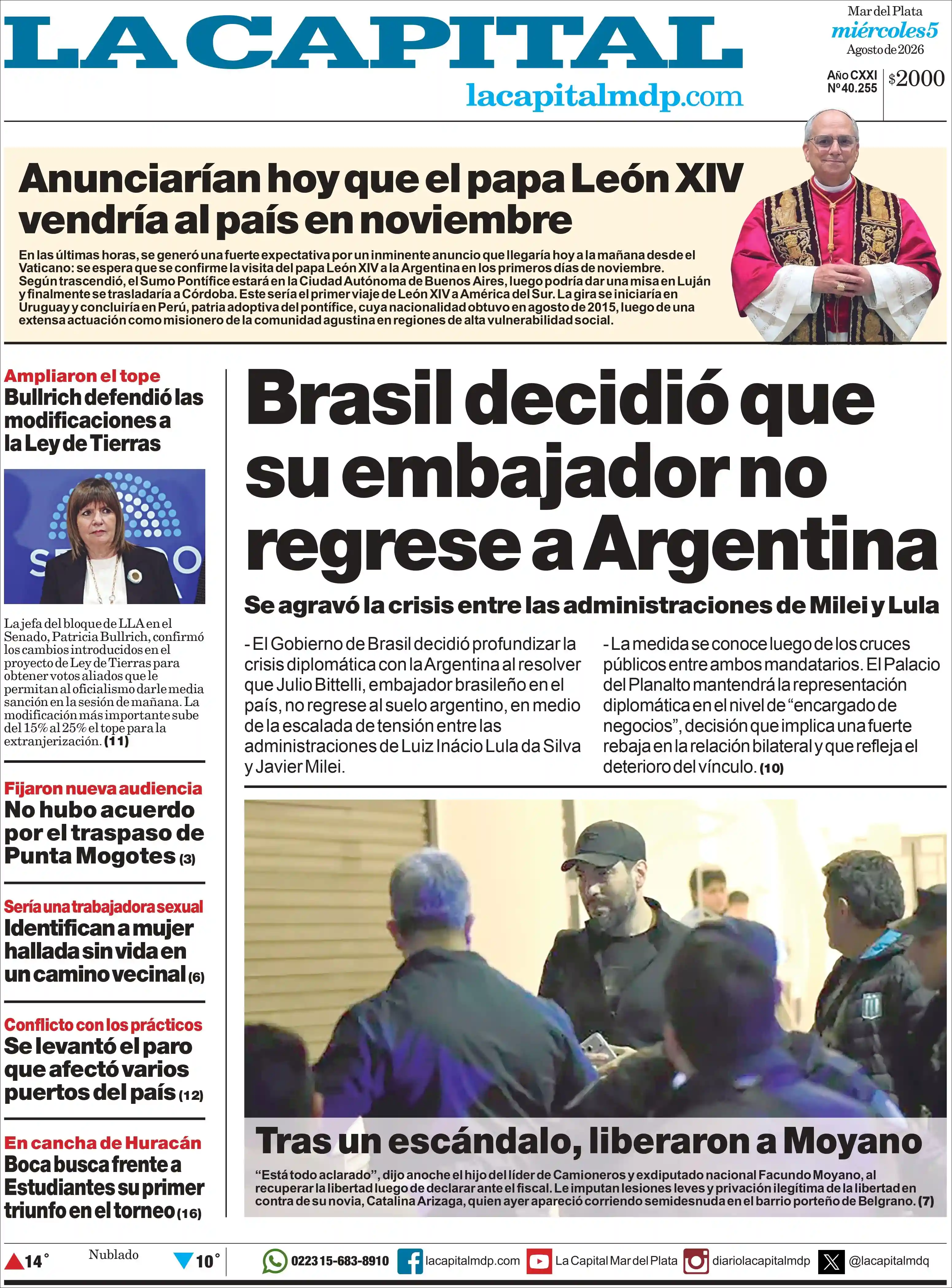 Evolucion Streaming | SABROSA FM 94.1 - Tapa del diario La Capital