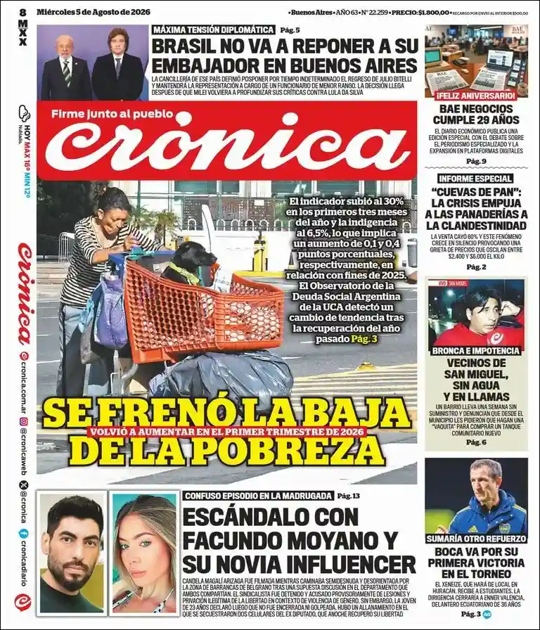 Evolucion Streaming | SABROSA FM 94.1 - Tapa del diario Crónica
